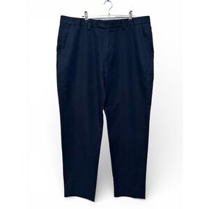 Brooks Brothers Men's Clark Fit Linen Blend Pants Blue 36x32 Stretch Waistband